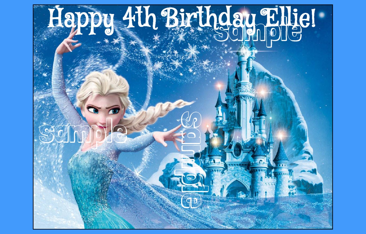 FROZEN ELSA EDIBLE image cake topper decoration party birthday