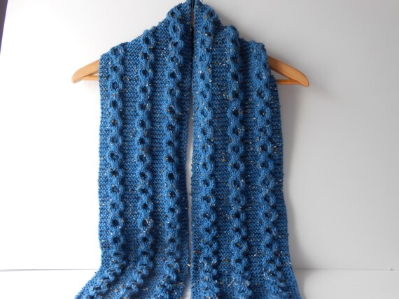 Mens Scarf Cable Knit Scarf Hand knit Scarf Knitted