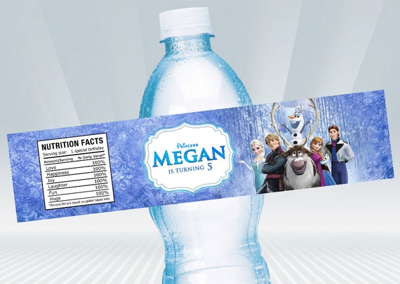 Disney Frozen Water Bottle Label
