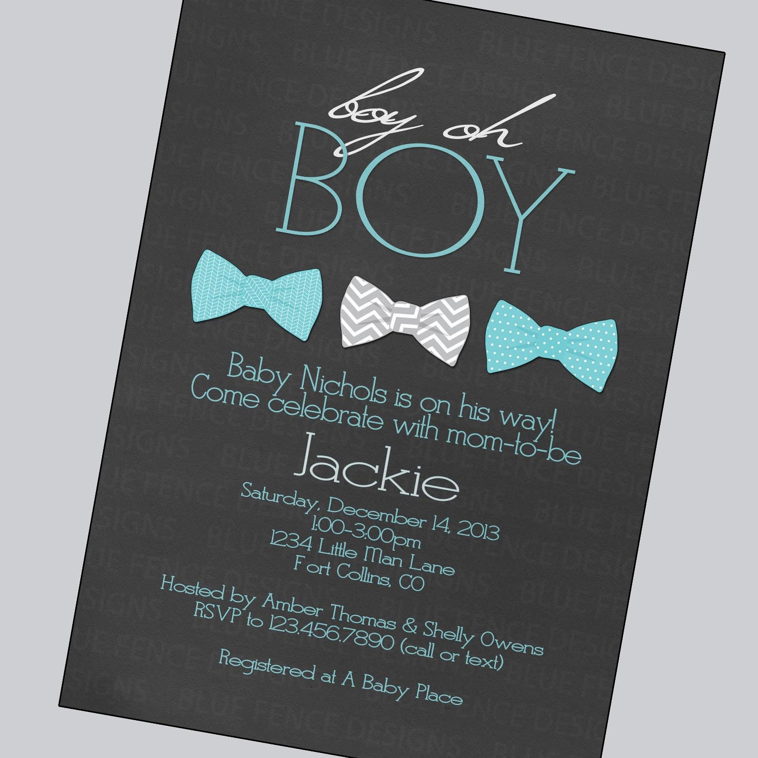 Bow Baby Shower Invitations 4