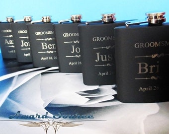 Groomsman Gift // Groomsmen Gift // Wedding Party Gift // Groomsman Flask Set
