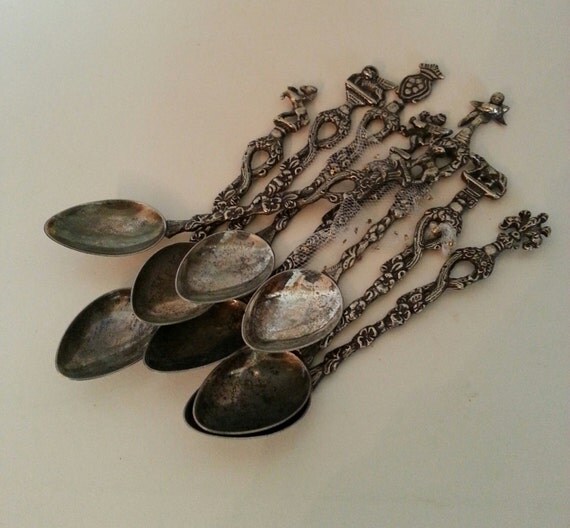 Vintage Italy Demitasse Spoon Set of Eight by JThorneVintage
