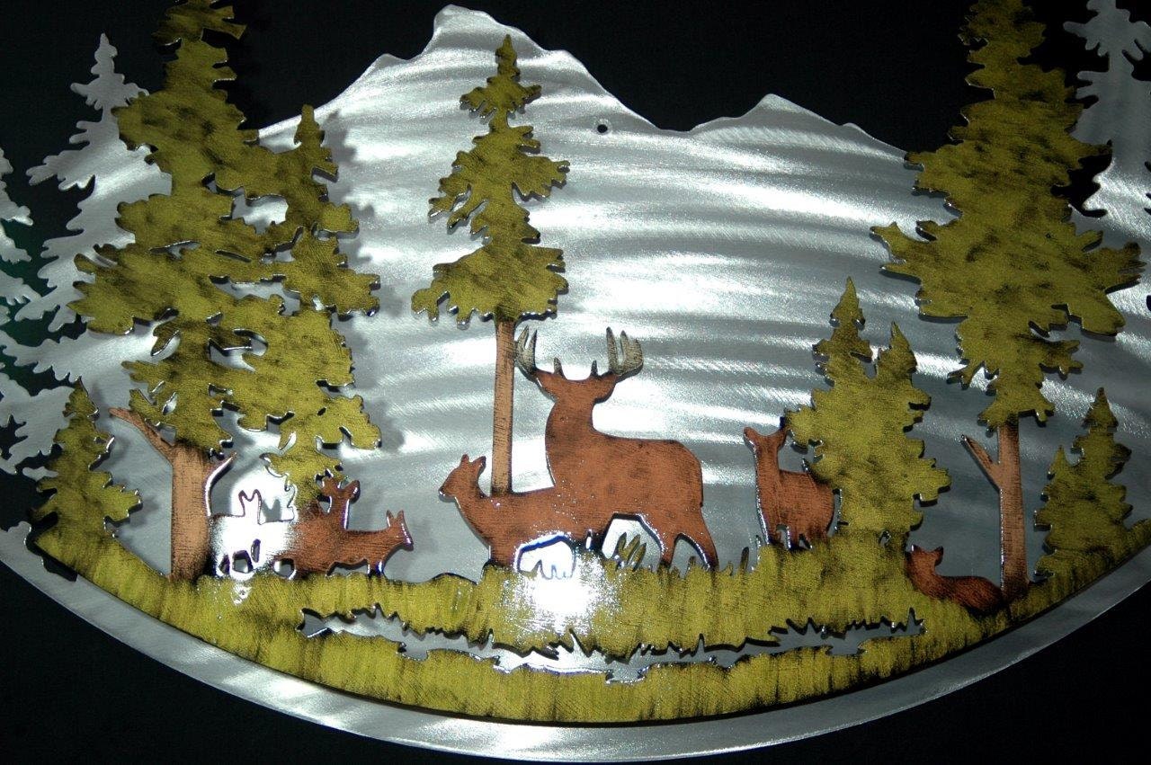 Deer Metal Art Wall Decor Cabin Art Hunting Art Nature Decor