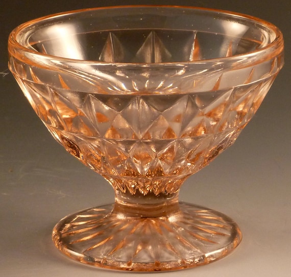 Windsor Diamond Pink Depression Glass Sherbet Jeannette