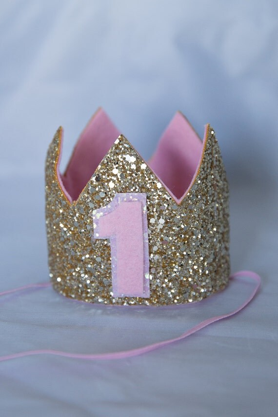 First Birthday Glitter Birthday Crown Baby Girl Birthday