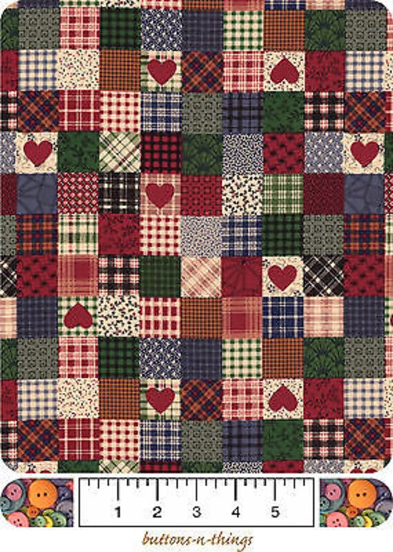 Quilt HEarts Patchwork FABRIC by the YARD GIrls Nursery Kids Baby