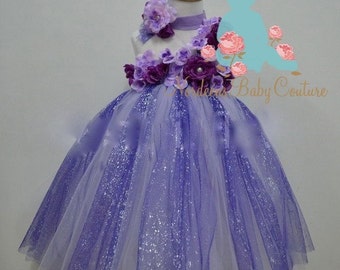 Purple Lavender Lilac Glitter Tulle Tutu Dress with Matching Headband ...