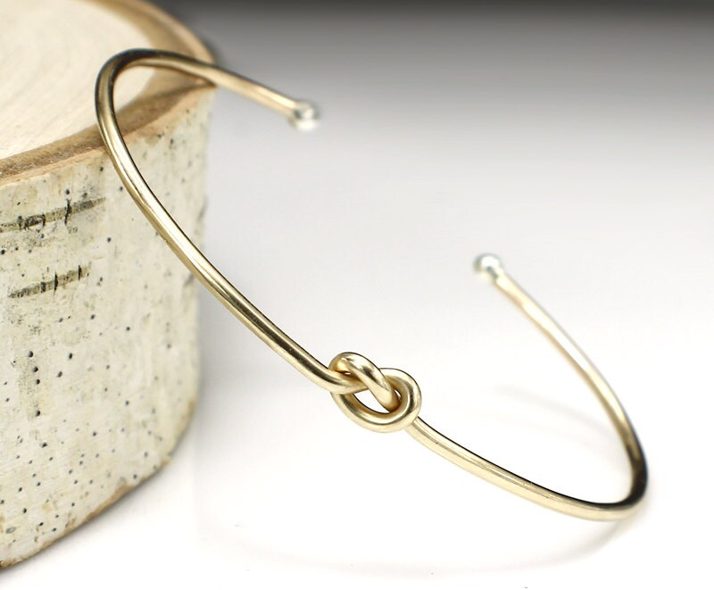 Gold Knot Bracelet Love Knot Bracelet Bridesmaid Jewelry Set