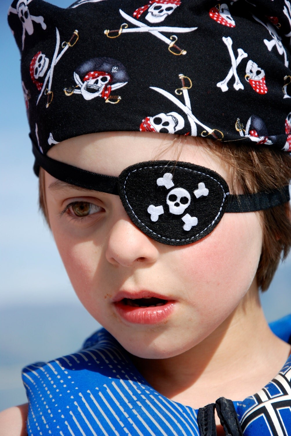 Pirate Bandana and Eye patch set/ Kids Pirate set