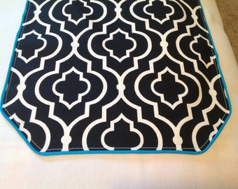 Bold Black and White Table Runner.