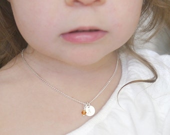 Personalized Little Girl Gifts, Personalized Little Girl Necklace, Baby Girl Necklace, Child Initial Necklace, sterling silver, CDB