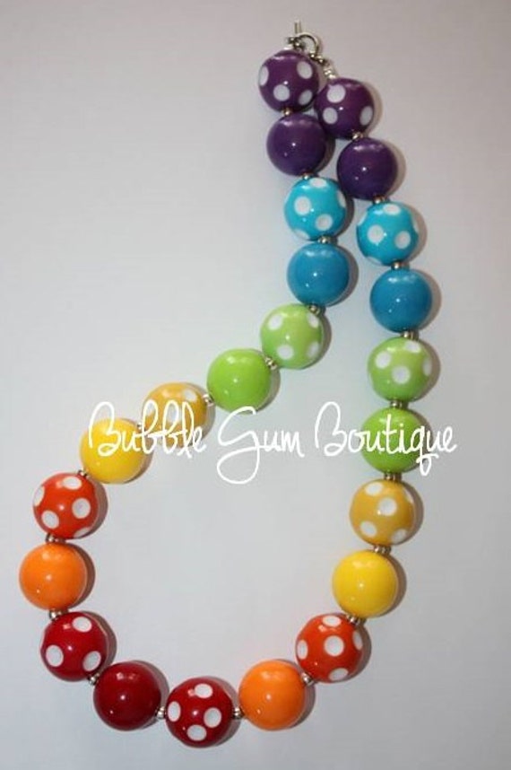 Items similar to Rainbow Bubble Gum Necklace on Etsy