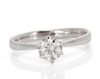 Solitaire ring-Diamond Engagement Ring-Solitaire diamond ring-14K White Gold-0.40 Carat -Women Jewelry-Promise ring-For her-Anniversary ring