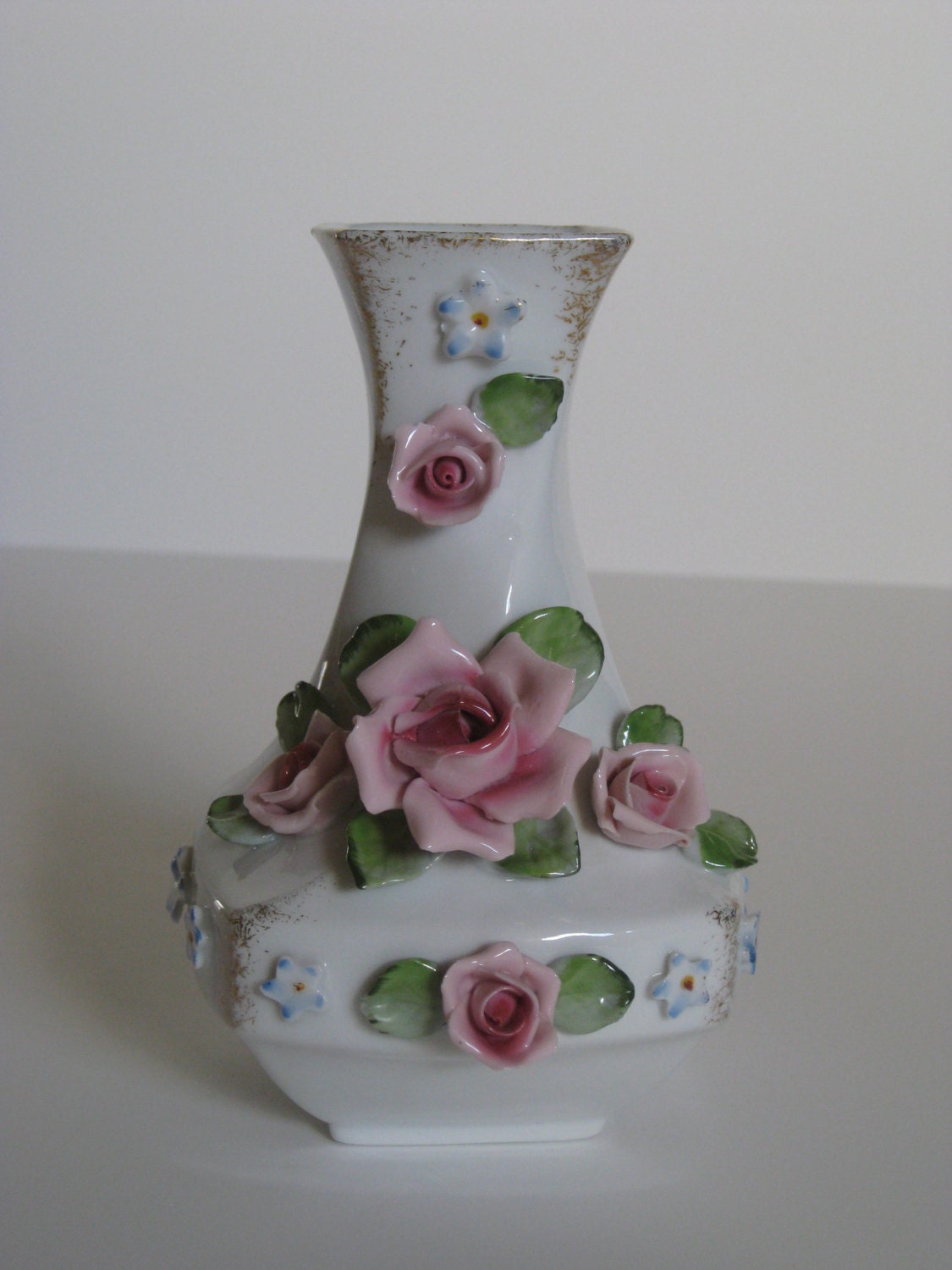 Pink Rose Lefton China Vase by ArtistofThings on Etsy