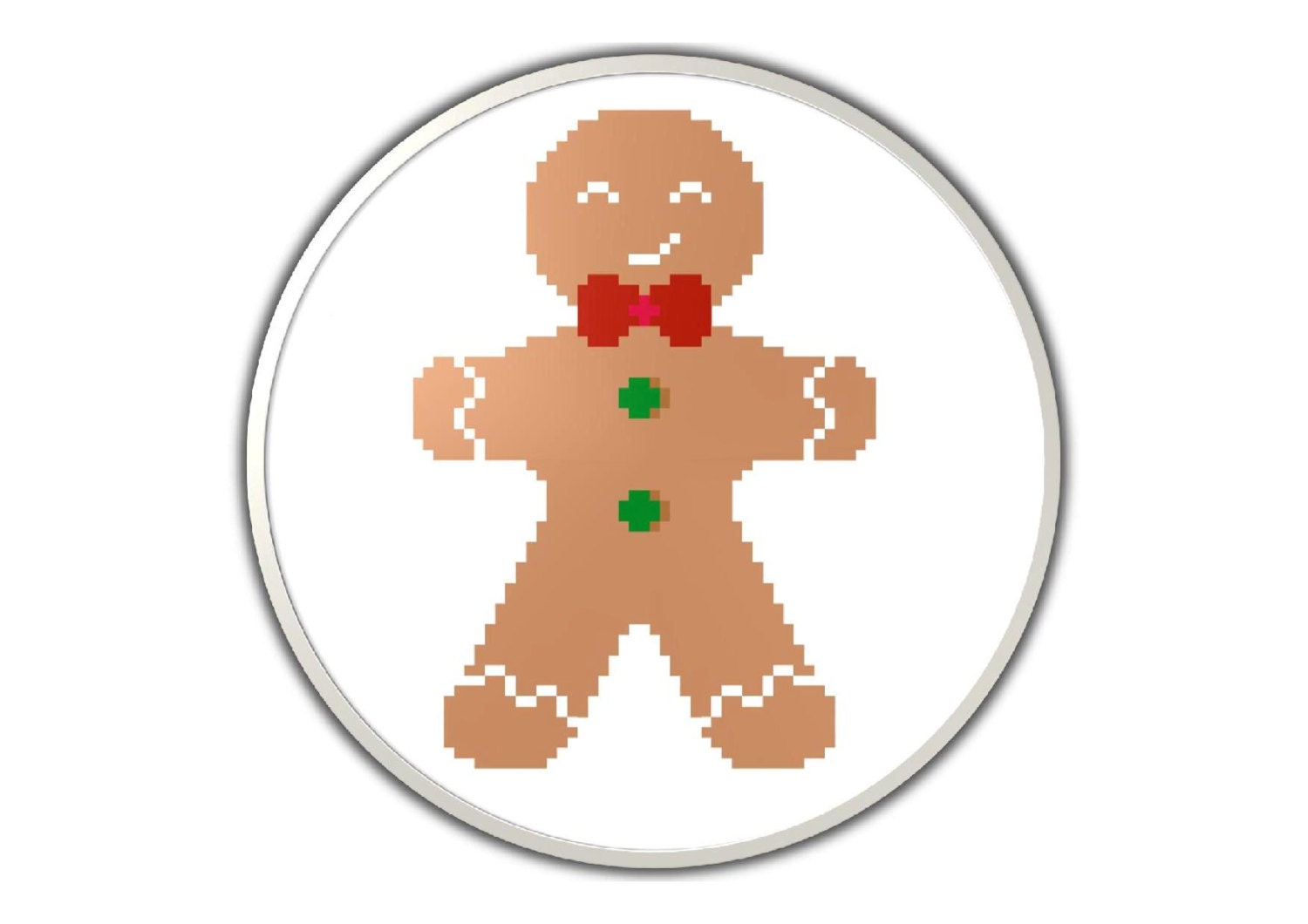 Gingerbread man PDF cross stitch pattern Instant downlaod