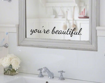 Bathroom Mirror Stickers beautiful mirror | etsy Bathroom Mirror Stickers beautiful mirror | etsy