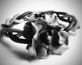 Free shipping. Gray flower polymer clay bracelet.