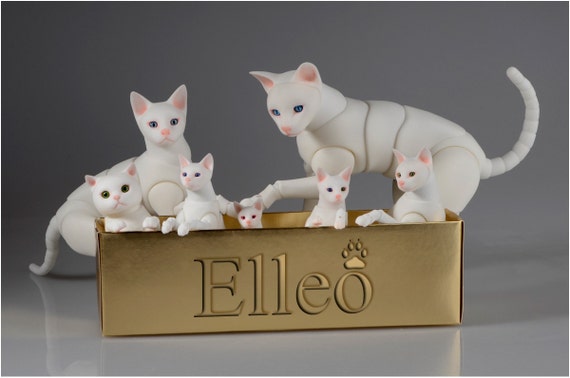 Etsy の BJD cat: Khao Manee make-up and eyes by ElleoDolls