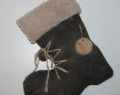 Santa Boot Prim - small -  approx. 8 x 7 inches  - READY TO SHIP