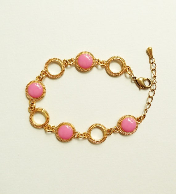 Pale Raspberry Pink Bracelet Pink Bracelet by CapriciousBijoux