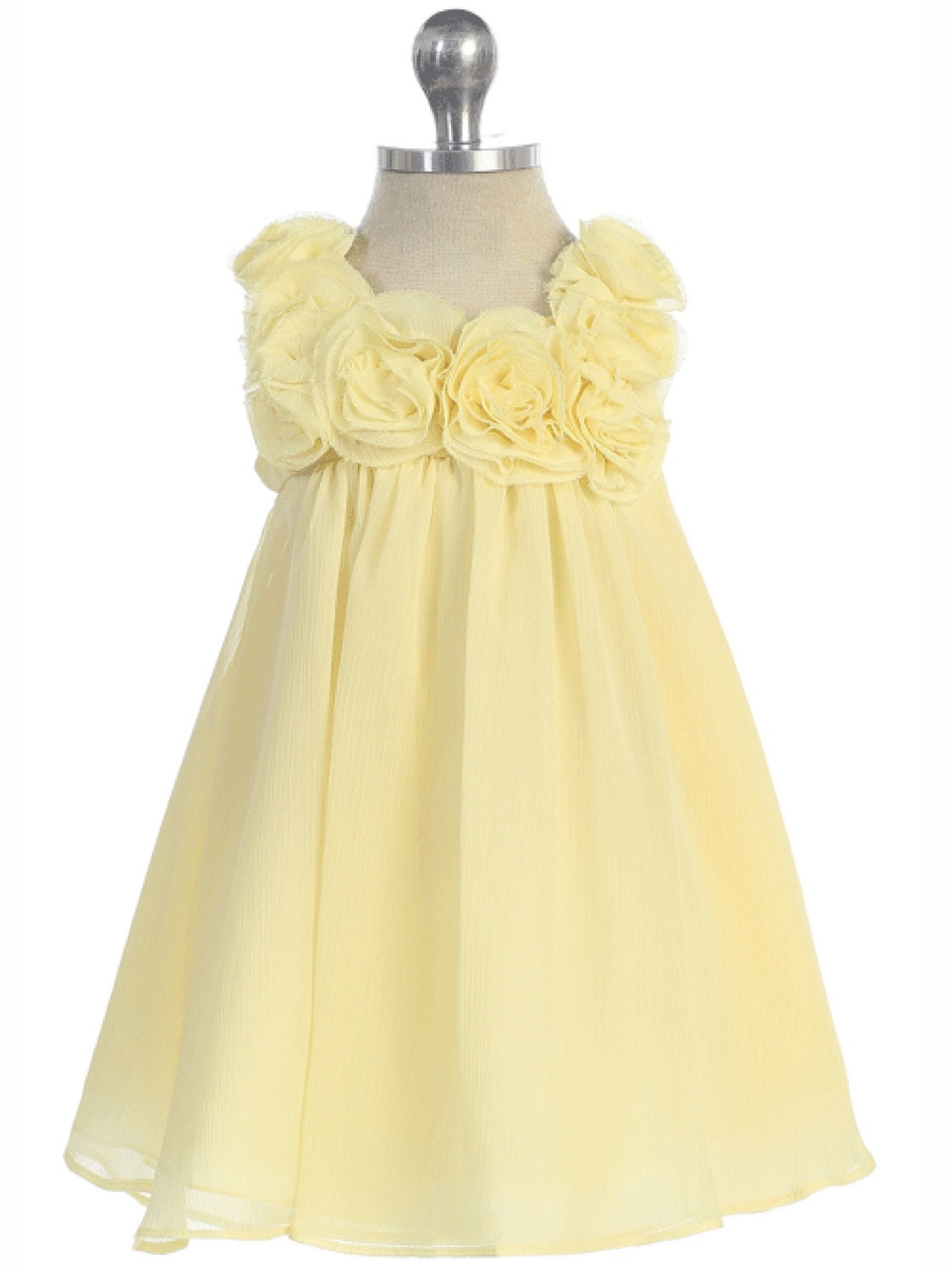 Chiffon Knee length Dress with Hand-rolled by KidsDreamDresses