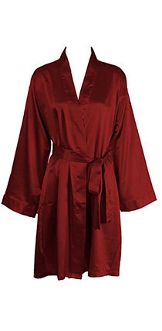 Ships in 10 Days Crimson Burgundy Personalized SATIN Robes