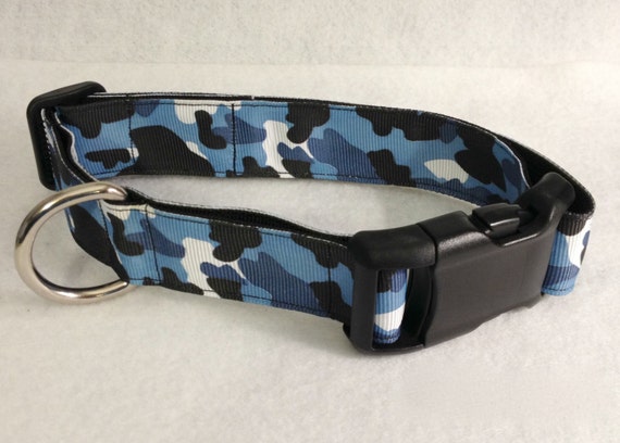 Blue Camo Dog Collar by lincolnlabel on Etsy