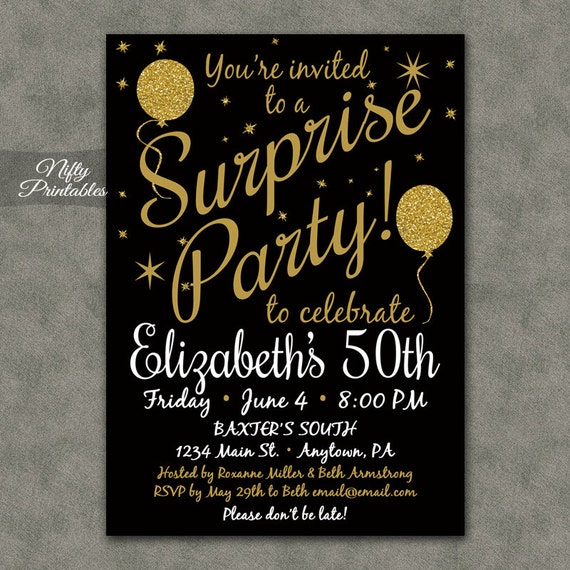 Free Surprise Birthday Invitations 1