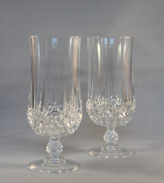Set of 2 Cristal D'arques Longchamp Footed Ice Tea
