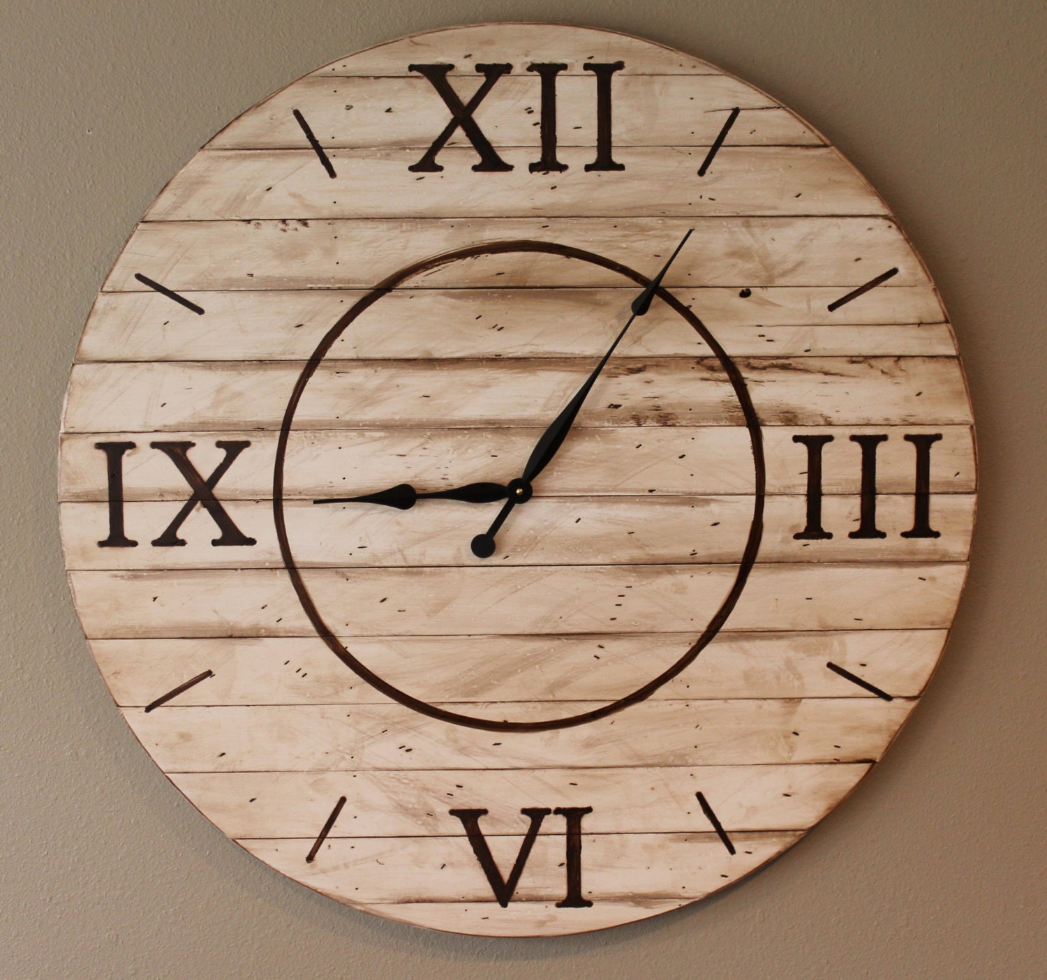 36 Wall Clock Reclaimed Wood Painted & Distressed by Keeriah