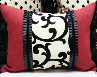 Black suede pillow Etsy