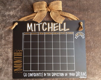 Custom Wooden Chalkboard Calendar