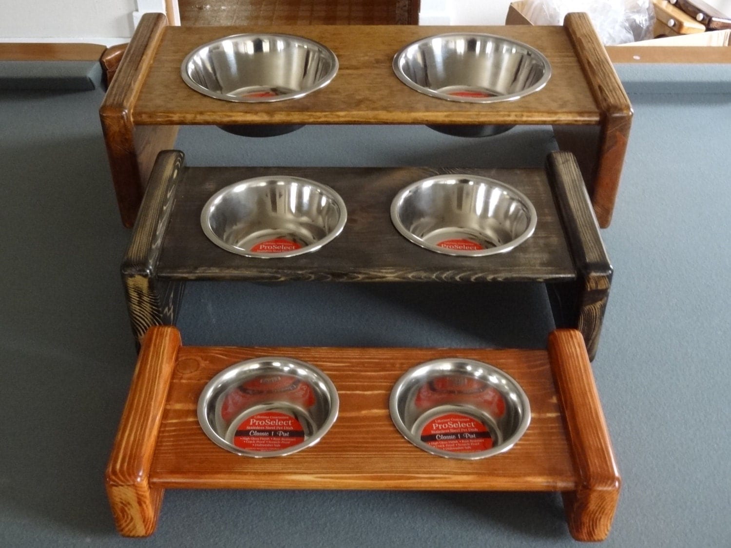 Medium Wooden Dog Bowl Stand
