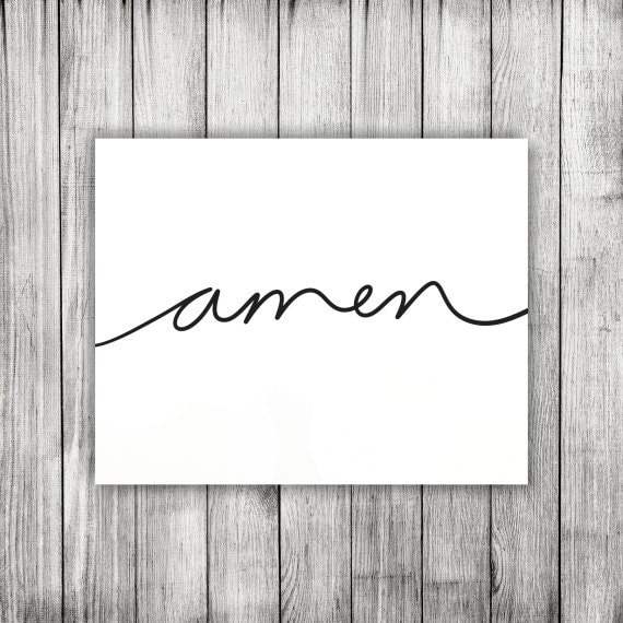Amen Handwritten Word Cursive Script Printable by LITTLERAEOFHOPE