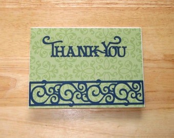 Thank You Card - Thanks - Thank You Note - Appreciation Card - Homemade Card - Handmade Card - Greeting Card - Cricut Card - Blank Inside