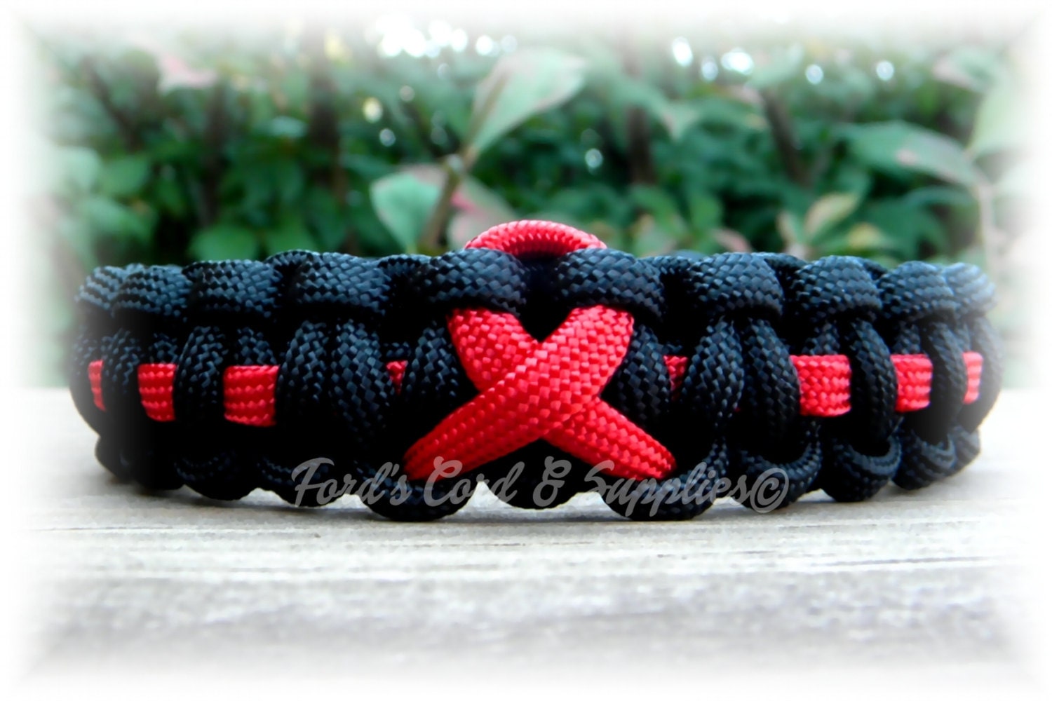 Red Awareness Ribbon Bracelet Paracord Bracelet Go Red for