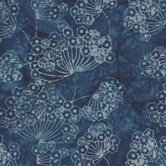  Sumatra Batik  BTR6663 Indigo Blank Quilting Fabric Yardage