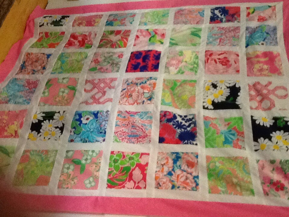 Twin or twin extra long patchwork quilt in Lilly by Citrusquilts