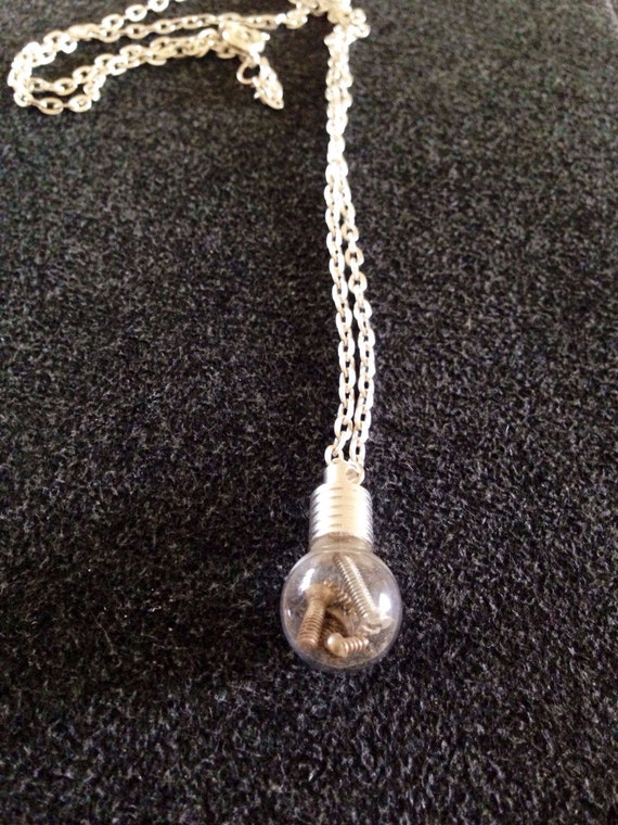 Lightbulb Screws Necklace 12 Chain Handmade