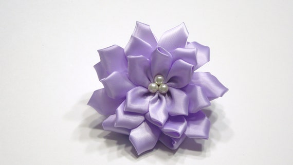 Purple Satin Flower Bow Easter Dog Flower Bow by dogparkavenue