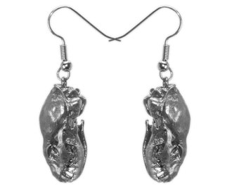 Sterling Silver Animal Skull Bone Jewelry Mongoose Skull Earrings Silver Skulls