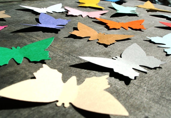 Large BUTTERFLIES Set of 50 cardboard cutout Large butterfly