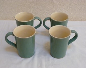 Vintage 70's 4 Denby Green StoneWare Mugs