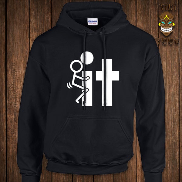 Funny Offensive Hoodie Rude Stick Figure Hooded Sweatshirt