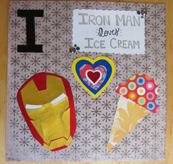 Items similar to I is for Iron Man, who loves Ice Cream original