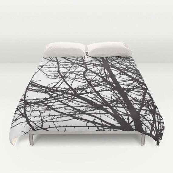 Black And White Tree Branches Modern Duvet Cover Queen Size Black And White Tree Branches Modern Duvet Cover Queen Size King Zoom