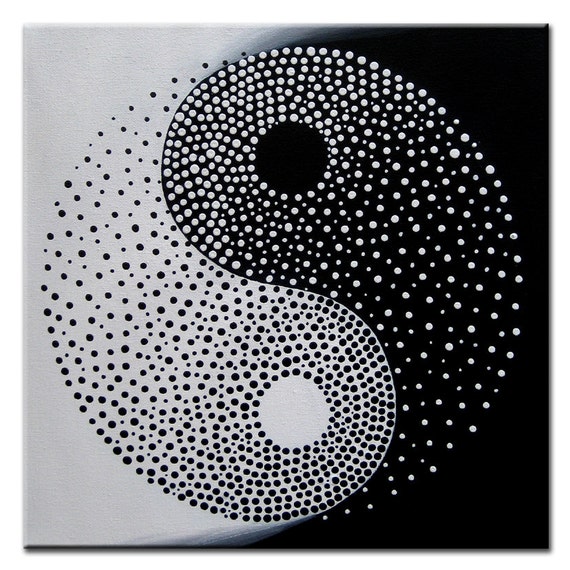 Yin Yang Original Modern Painting on Canvas Acrylic