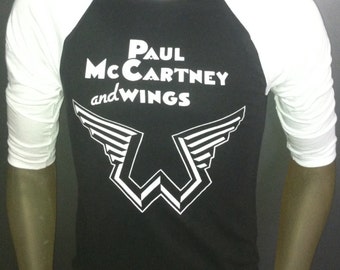 Paul McCartney and Wings t-shirt new vintage style concert tour jersey the beatles made in usa