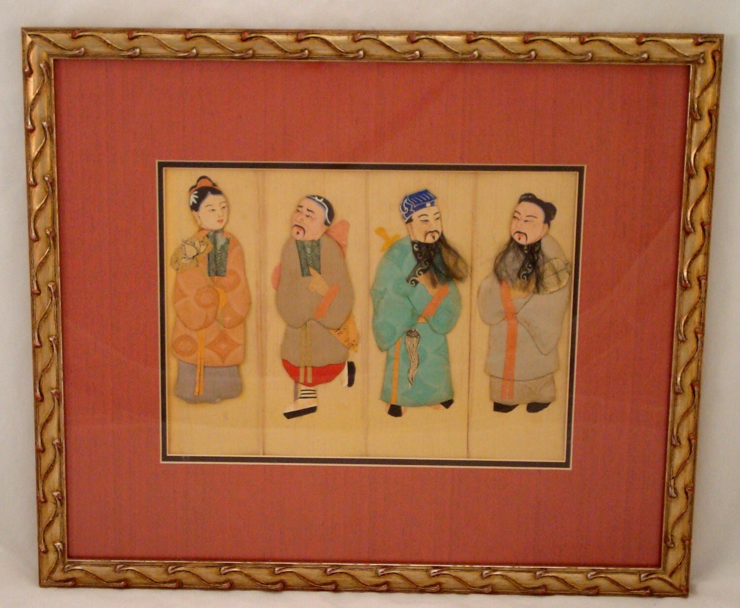 Framed Vintage Chinese Immortals Paper Dolls by LesliesCurios