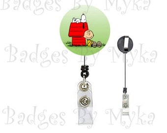 Retractable ID Badge Holder - Charlie Brown